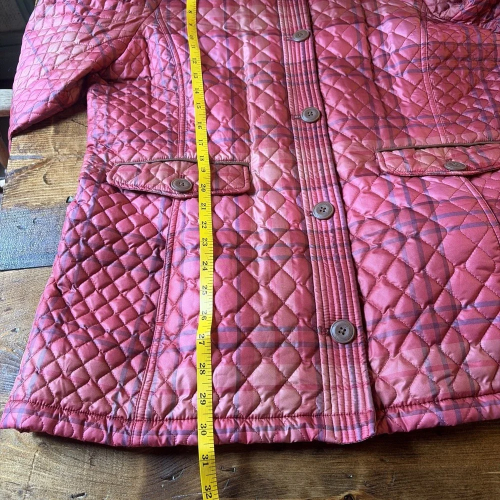 Lands End Women's L Plaid Boxy Cottagecore Primaloft Chore Barn Coat Fall Cozy